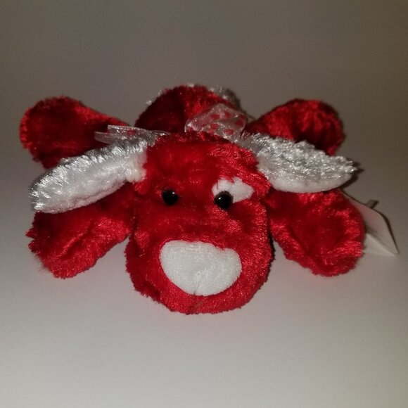 Calplush Red White Puppy Dog Plush Valentine's Day Lovey Day Dreamers March Dime - Picture 1 of 9